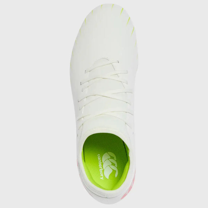 Canterbury Speed Falcon Team FG Rugby Boots White/Orange - Rugbystuff.com