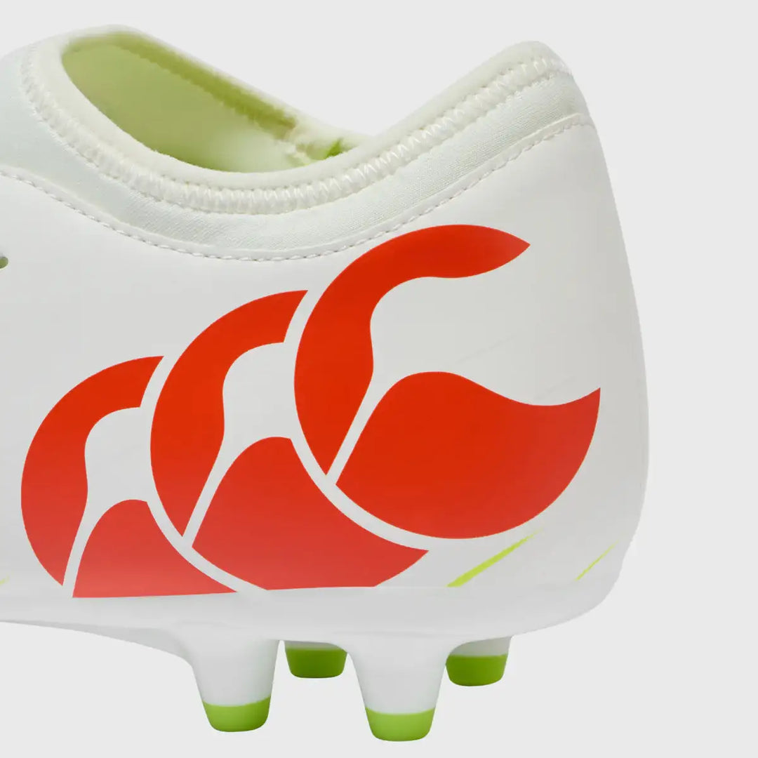 Canterbury Speed Falcon Team FG Rugby Boots White/Orange - Rugbystuff.com