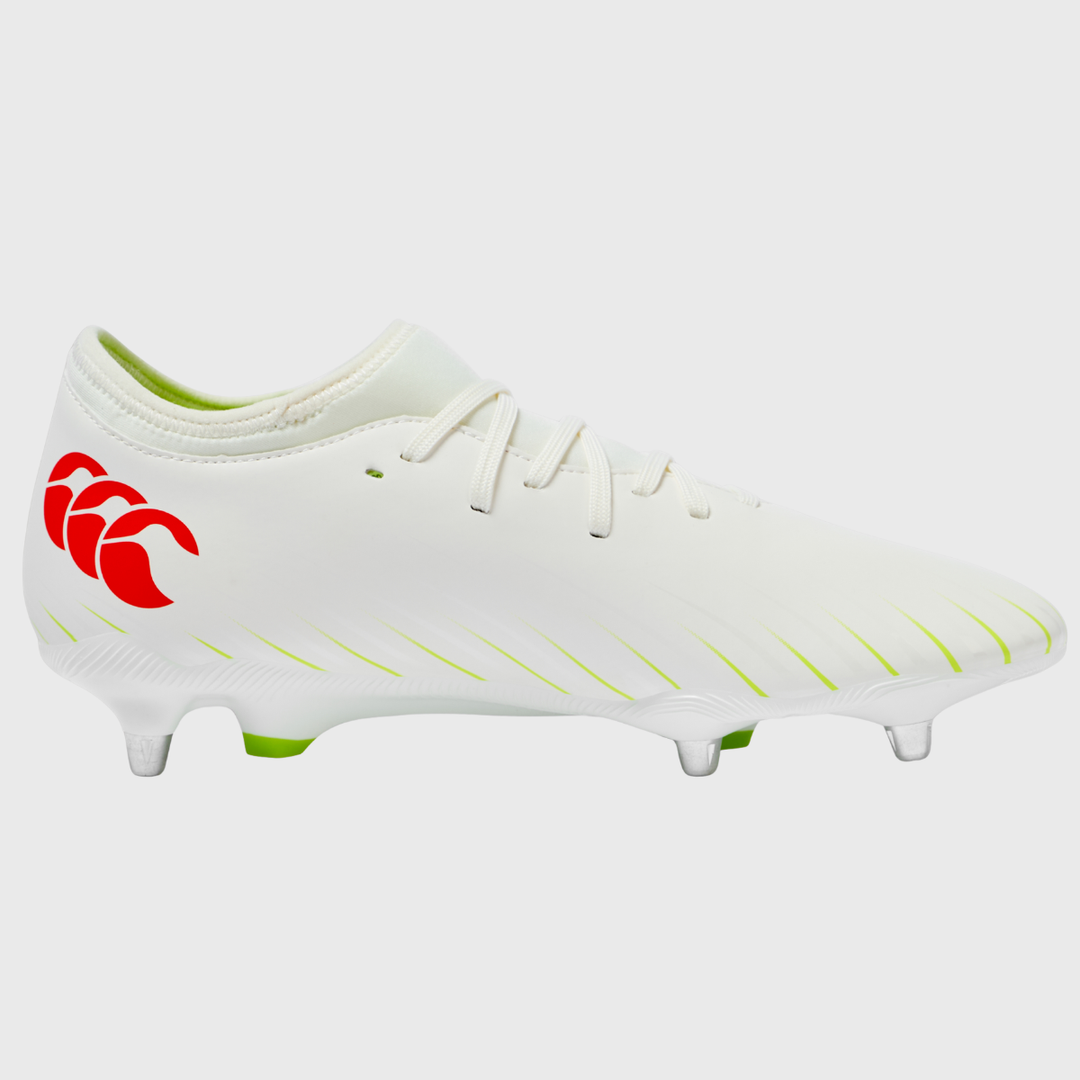 Canterbury Speed Falcon Team SG Rugby Boots White/Orange - Rugbystuff.com
