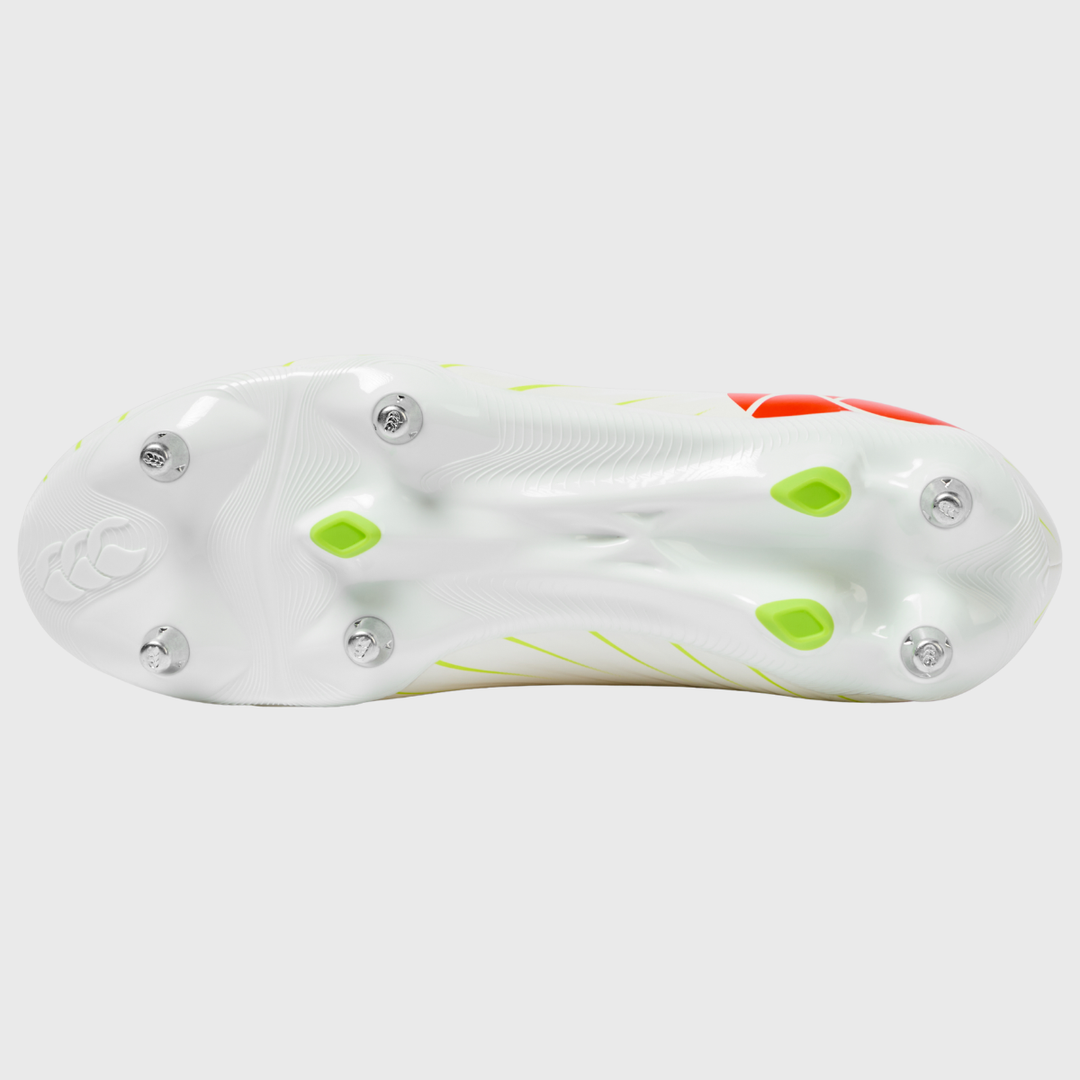 Canterbury Speed Falcon Team SG Rugby Boots White/Orange - Rugbystuff.com