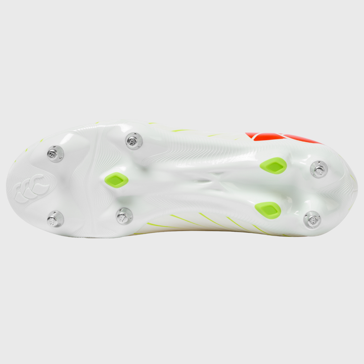 Canterbury Speed Falcon Team SG Rugby Boots White/Orange - Rugbystuff.com