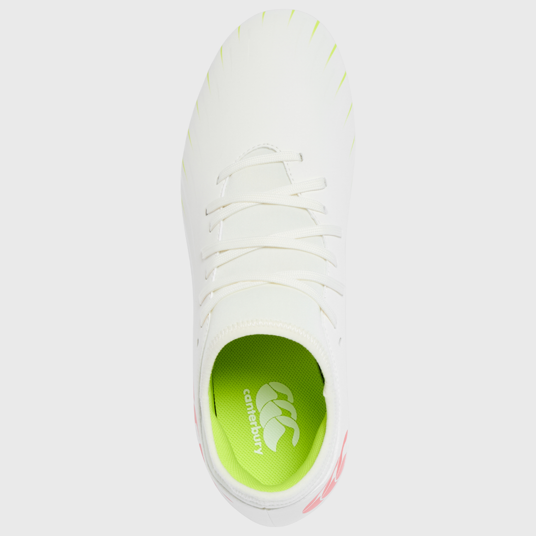 Canterbury Speed Falcon Team SG Rugby Boots White/Orange - Rugbystuff.com