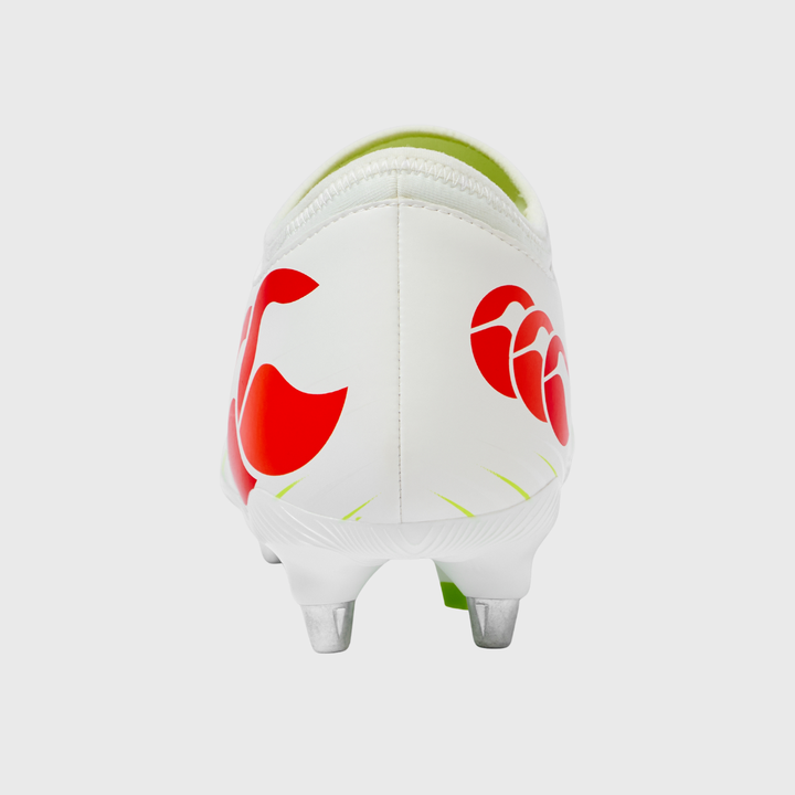 Canterbury Speed Falcon Team SG Rugby Boots White/Orange - Rugbystuff.com