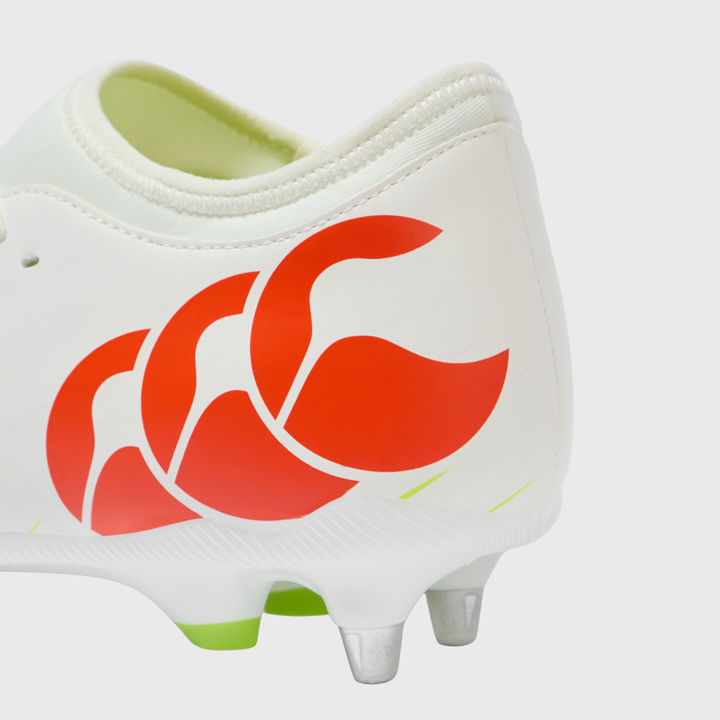Canterbury Speed Falcon Team SG Rugby Boots White/Orange - Rugbystuff.com