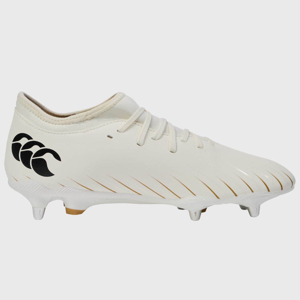 Canterbury Speed Falcon Team SG Rugby Boots White/Gold - Rugbystuff.com