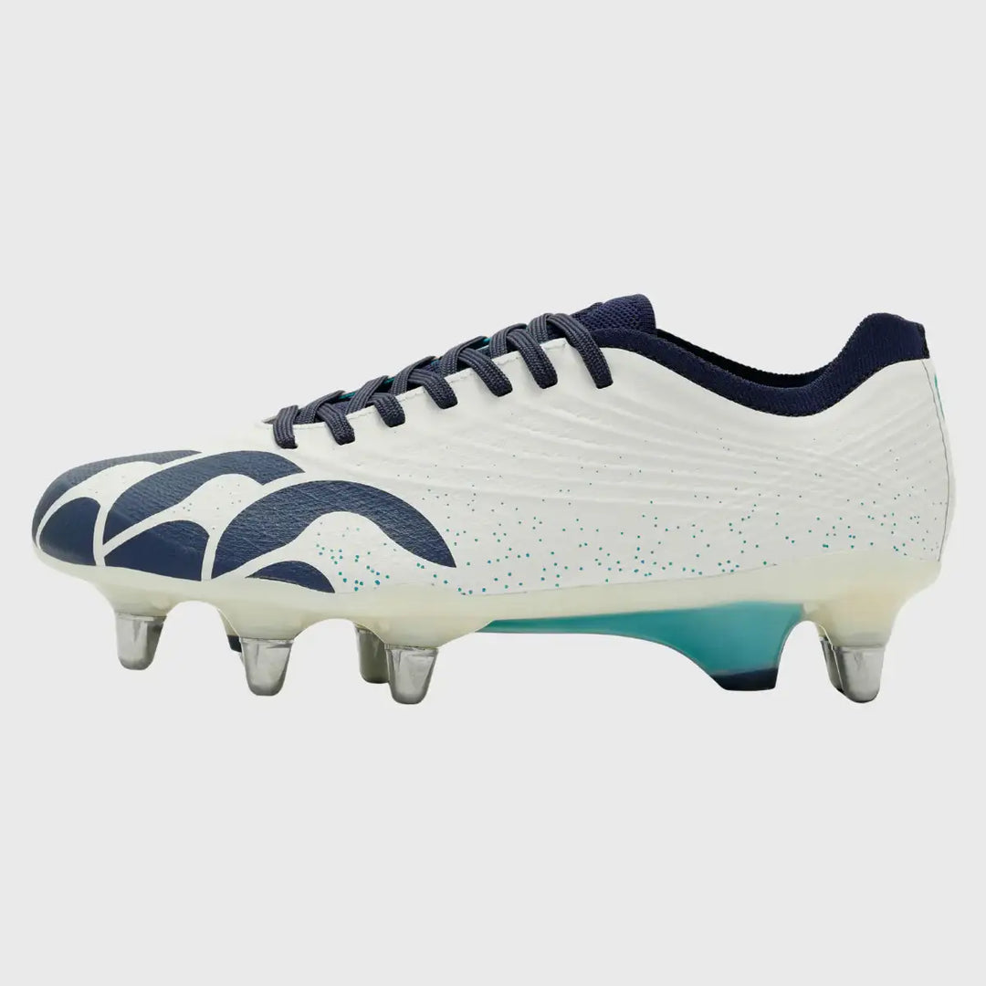 Canterbury Stampede Groundbreak Elite SG Rugby Boots Blanc de Blanc White - Rugbystuff.com