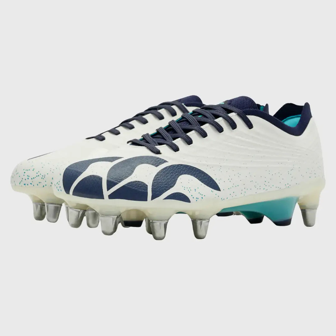 Canterbury Stampede Groundbreak Elite SG Rugby Boots Blanc de Blanc White - Rugbystuff.com