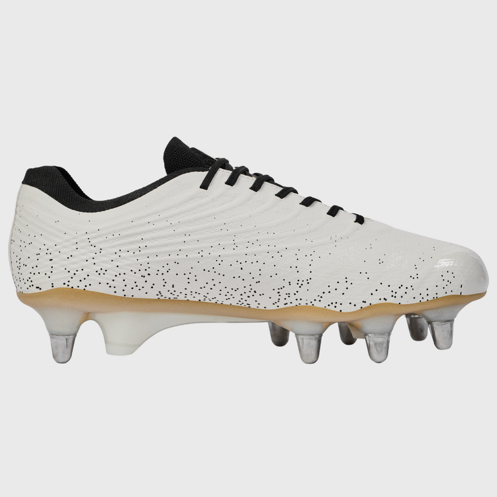 Canterbury Stampede Groundbreak Elite SG Rugby Boots White/Gold - Rugbystuff.com