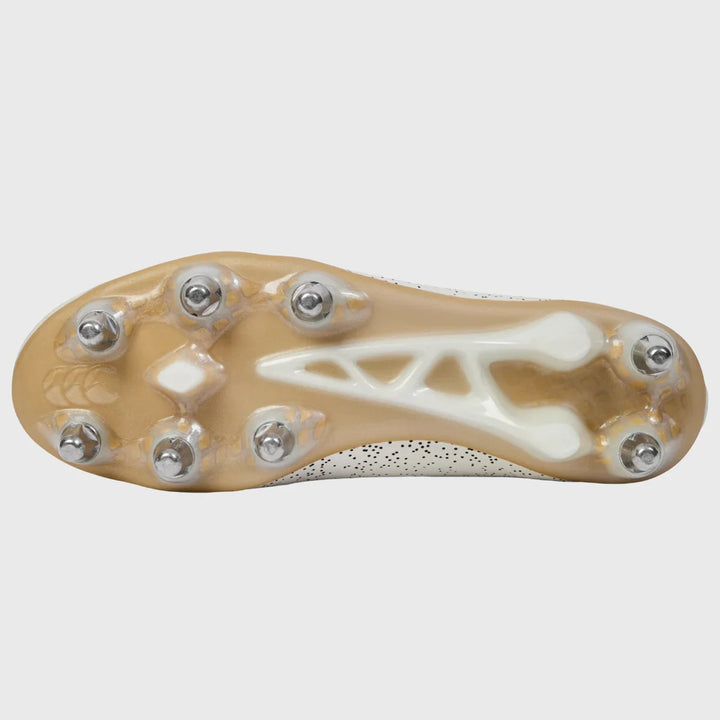 Canterbury Stampede Groundbreak Elite SG Rugby Boots White/Gold - Rugbystuff.com