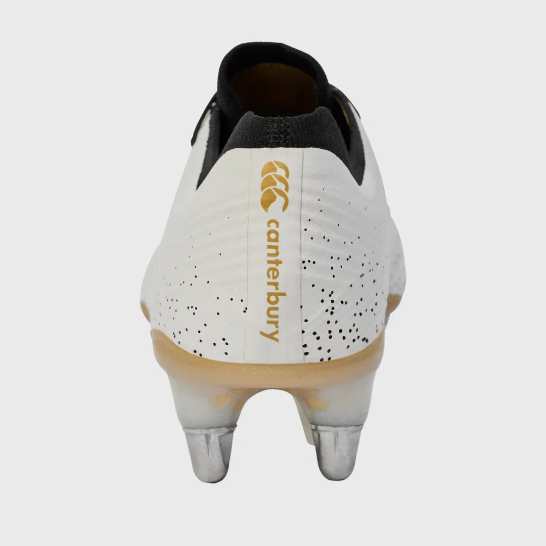 Canterbury Stampede Groundbreak Elite SG Rugby Boots White/Gold - Rugbystuff.com