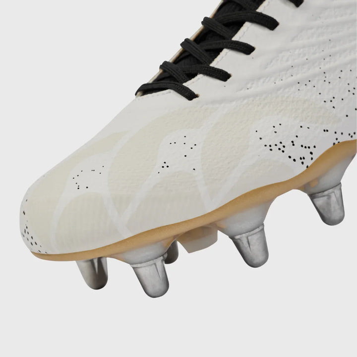 Canterbury Stampede Groundbreak Elite SG Rugby Boots White/Gold - Rugbystuff.com