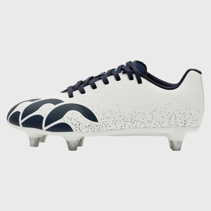 Canterbury Stampede Groundbreak Team SG Junior Rugby Boots Blanc De Blanc White - Rugbystuff.com