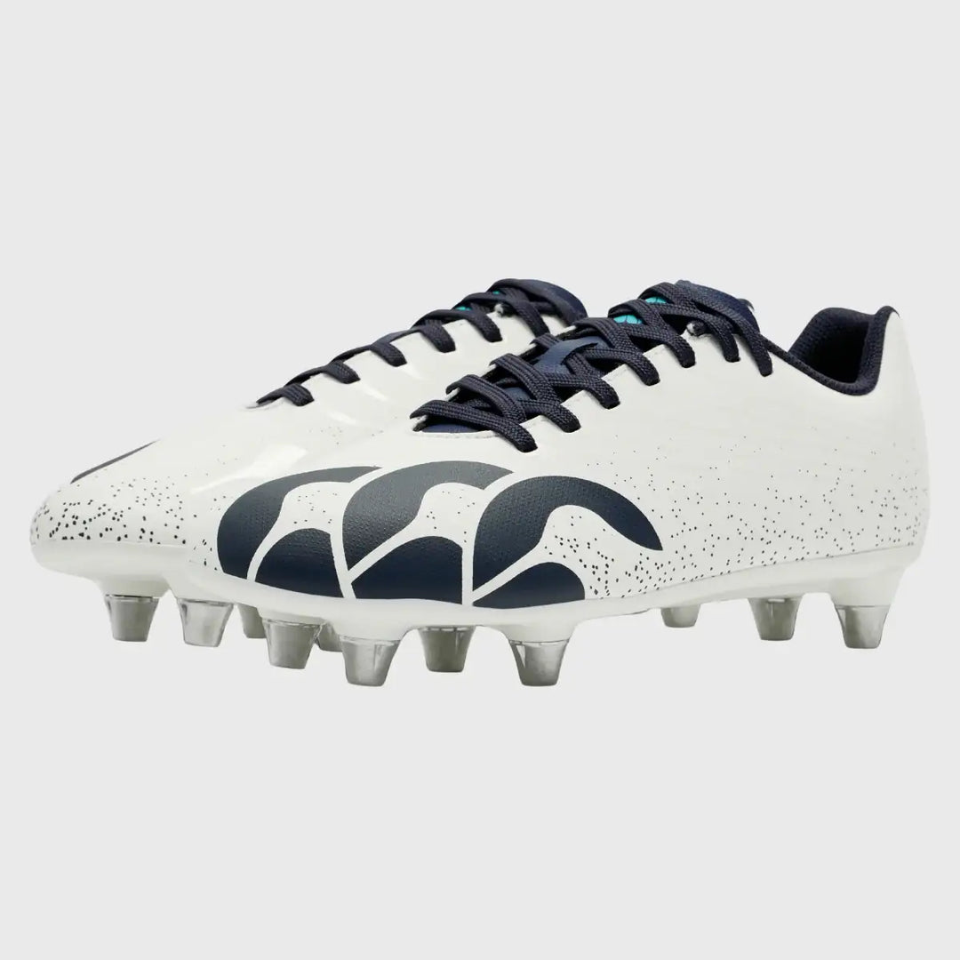 Canterbury Stampede Groundbreak Team SG Junior Rugby Boots Blanc De Blanc White - Rugbystuff.com