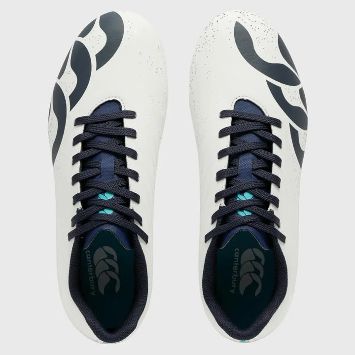 Canterbury Stampede Groundbreak Team SG Junior Rugby Boots Blanc De Blanc White - Rugbystuff.com