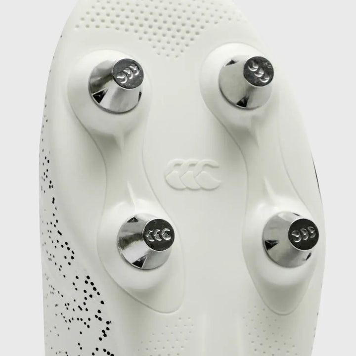 Canterbury Stampede Groundbreak Team SG Junior Rugby Boots Blanc De Blanc White - Rugbystuff.com