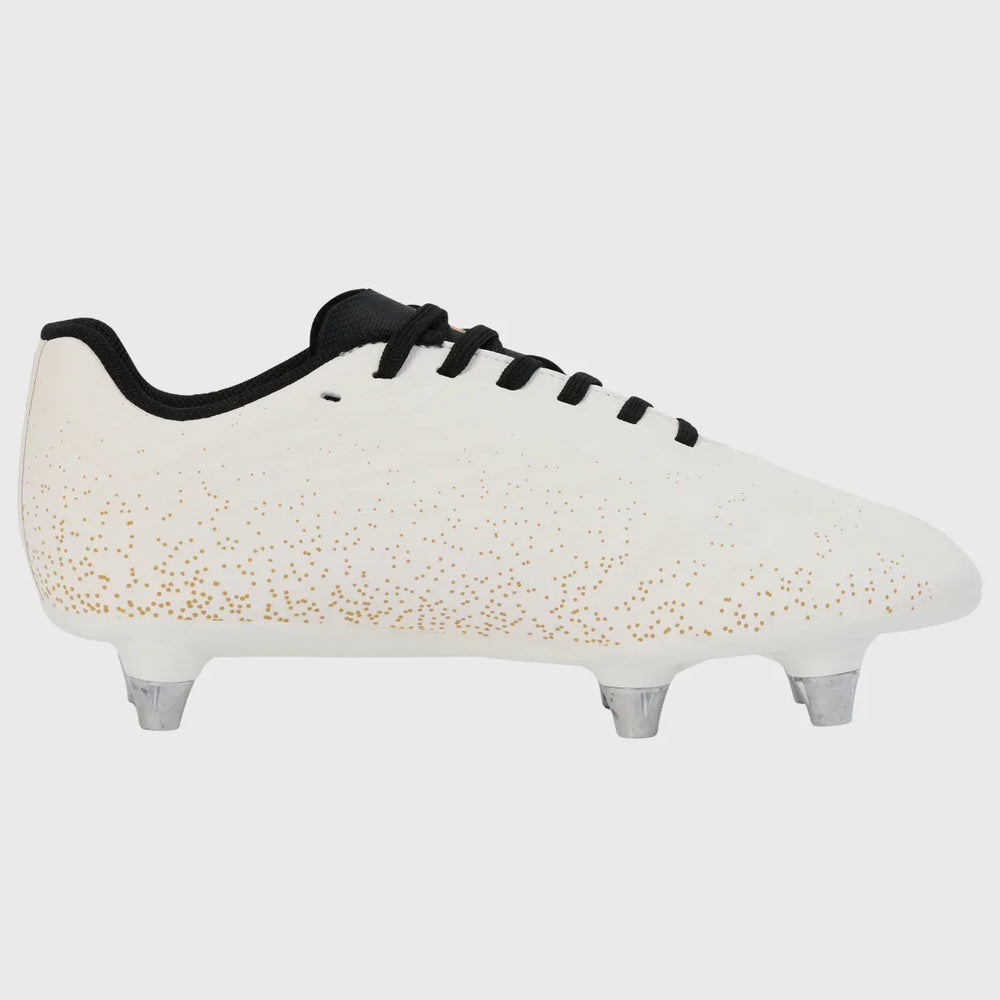 Canterbury Stampede Groundbreak Team SG Junior Rugby Boots White/Gold - Rugbystuff.com