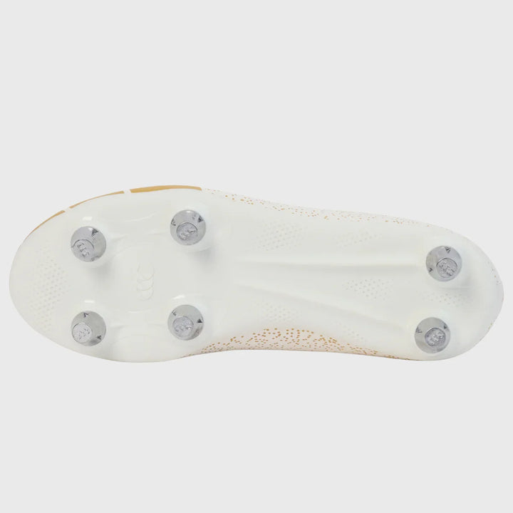 Canterbury Stampede Groundbreak Team SG Junior Rugby Boots White/Gold - Rugbystuff.com