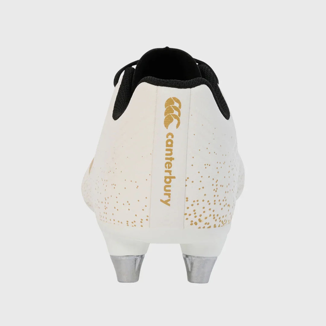 Canterbury Stampede Groundbreak Team SG Junior Rugby Boots White/Gold - Rugbystuff.com