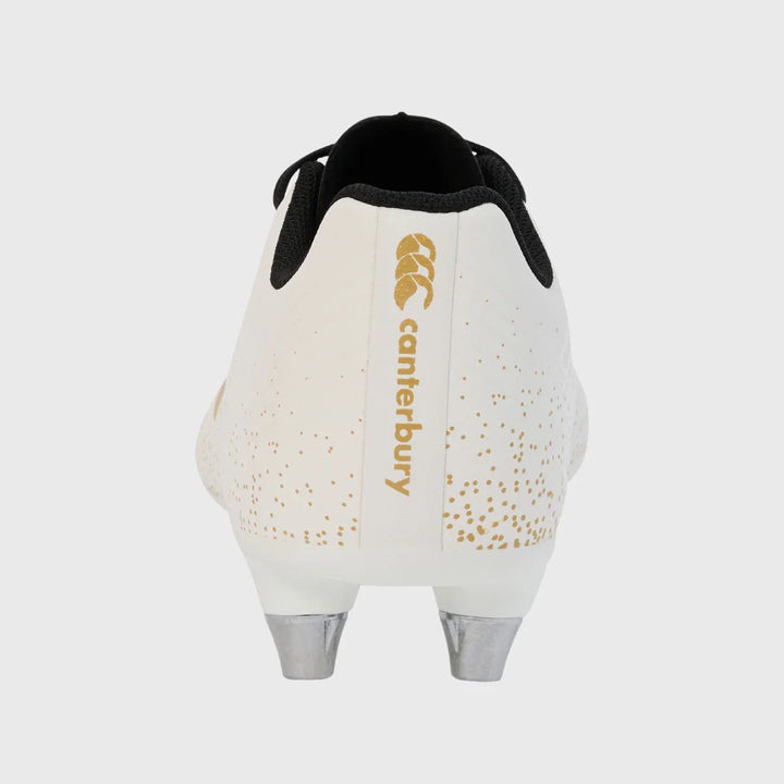 Canterbury Stampede Groundbreak Team SG Junior Rugby Boots White/Gold - Rugbystuff.com