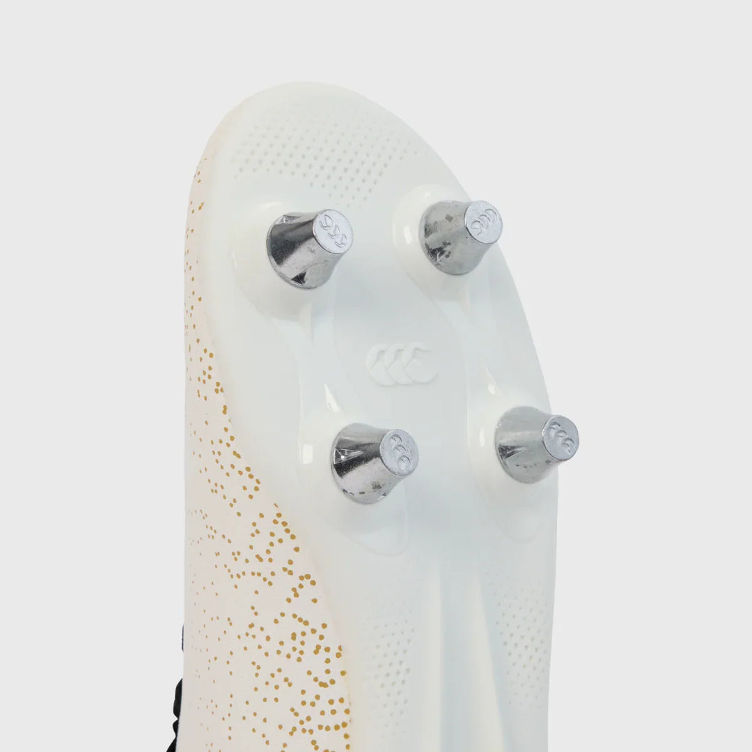 Canterbury Stampede Groundbreak Team SG Junior Rugby Boots White/Gold - Rugbystuff.com