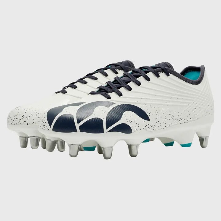 Canterbury Stampede Groundbreak Pro SG Rugby Boots Blanc de Blanc White - Rugbystuff.com