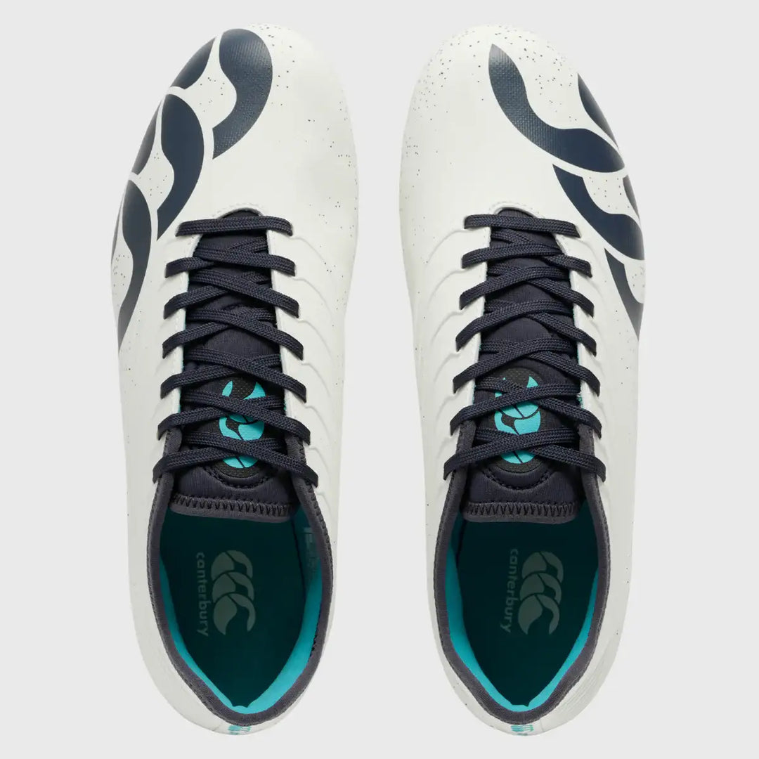 Canterbury Stampede Groundbreak Pro SG Rugby Boots Blanc de Blanc White - Rugbystuff.com