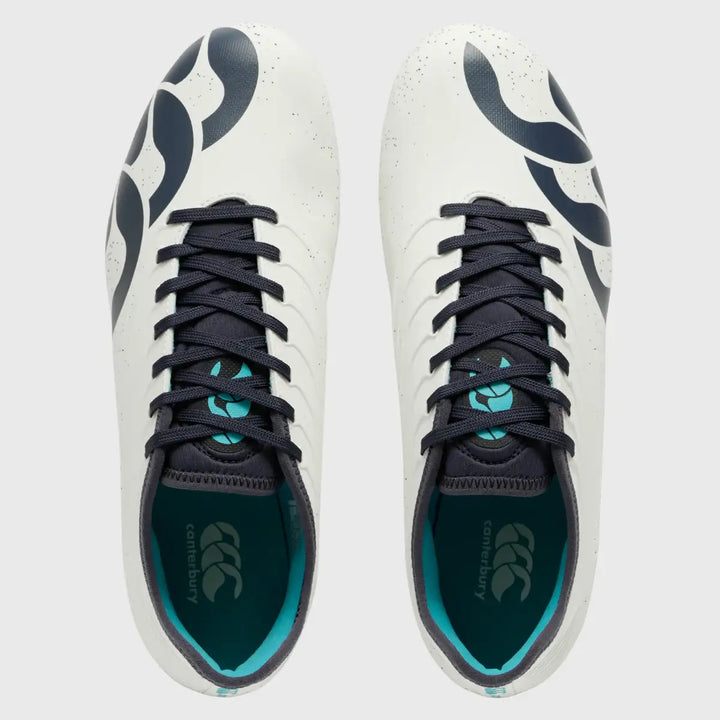 Canterbury Stampede Groundbreak Pro SG Rugby Boots Blanc de Blanc White - Rugbystuff.com