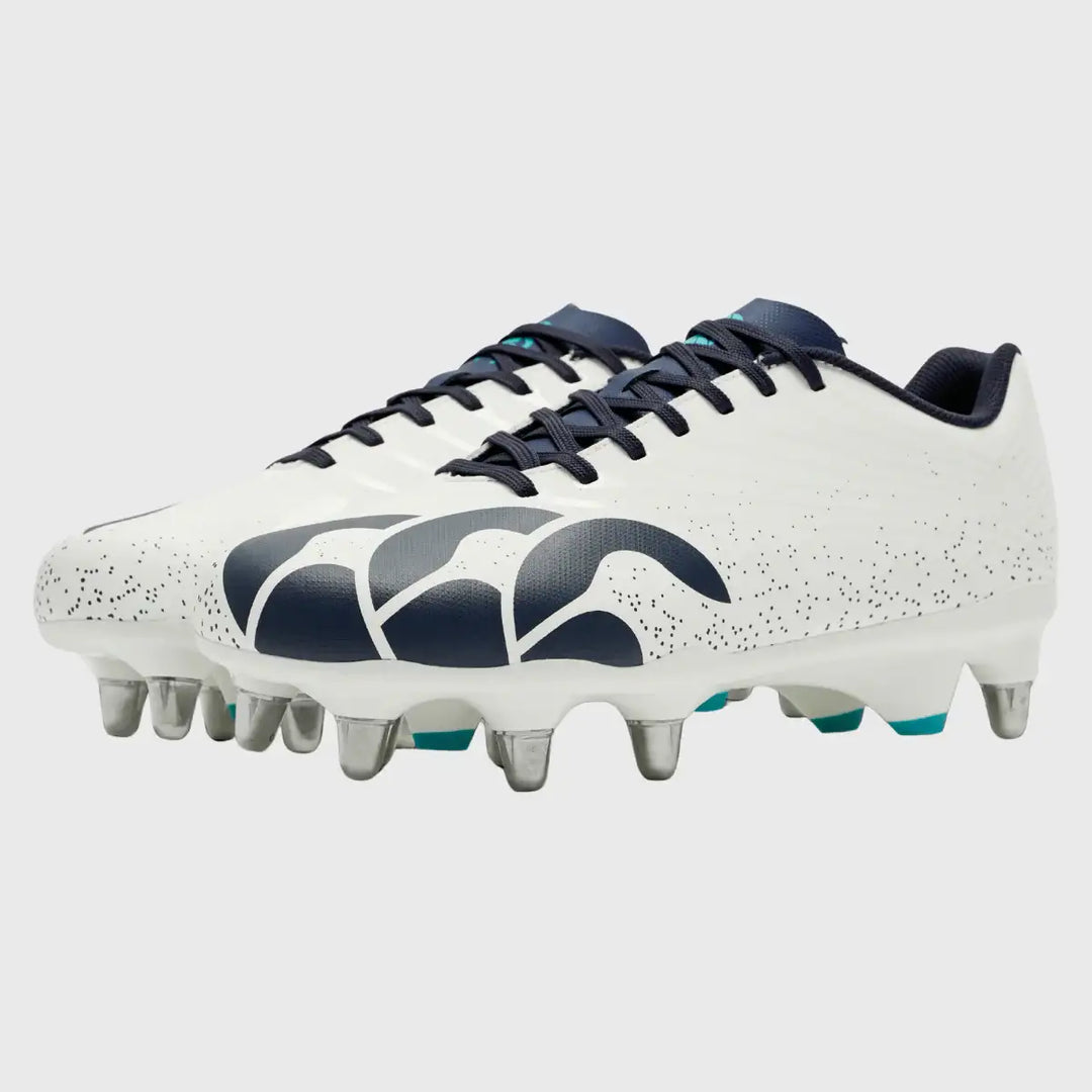 Canterbury Stampede Groundbreak Team SG Rugby Boots Blanc de Blanc White - Rugbystuff.com