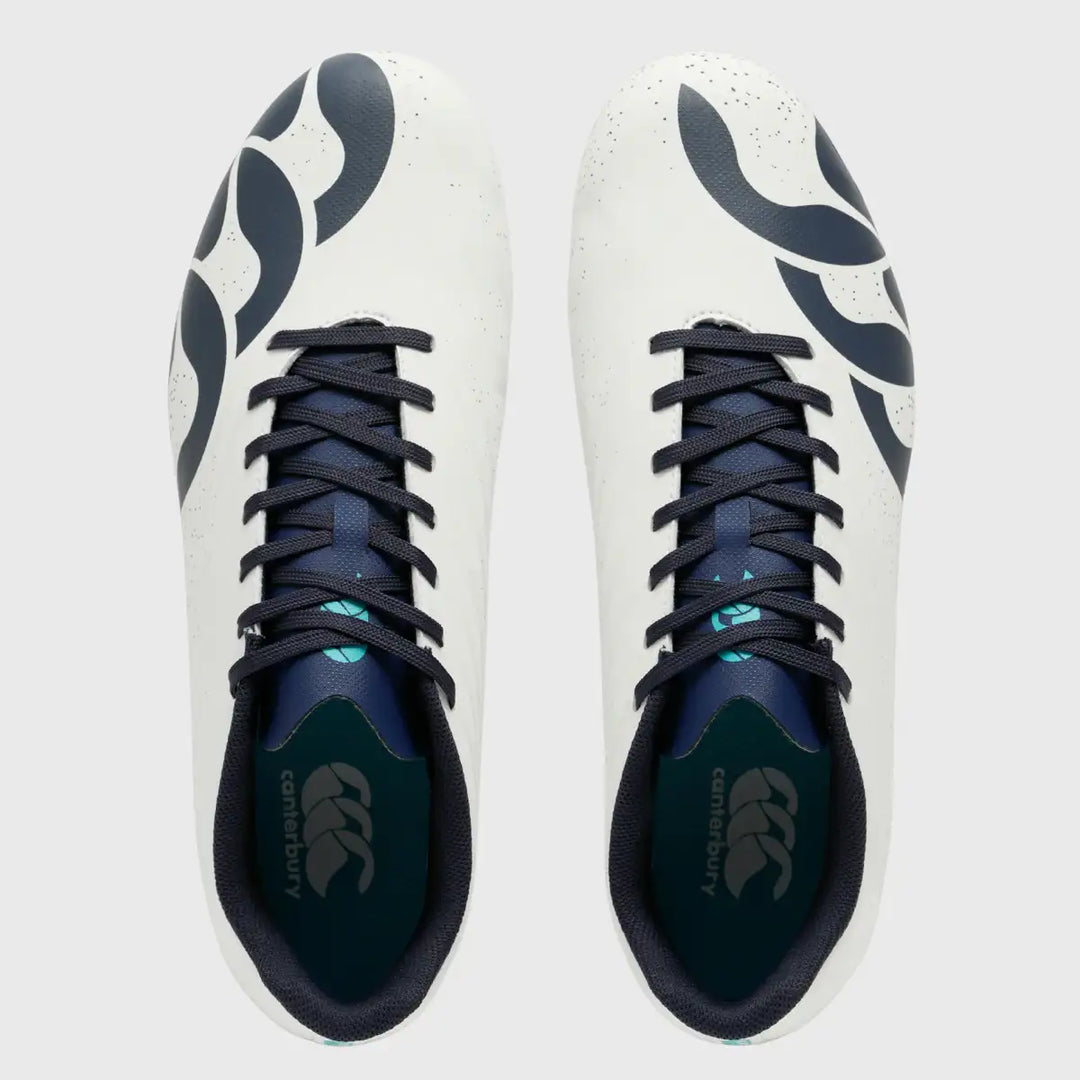 Canterbury Stampede Groundbreak Team SG Rugby Boots Blanc de Blanc White - Rugbystuff.com