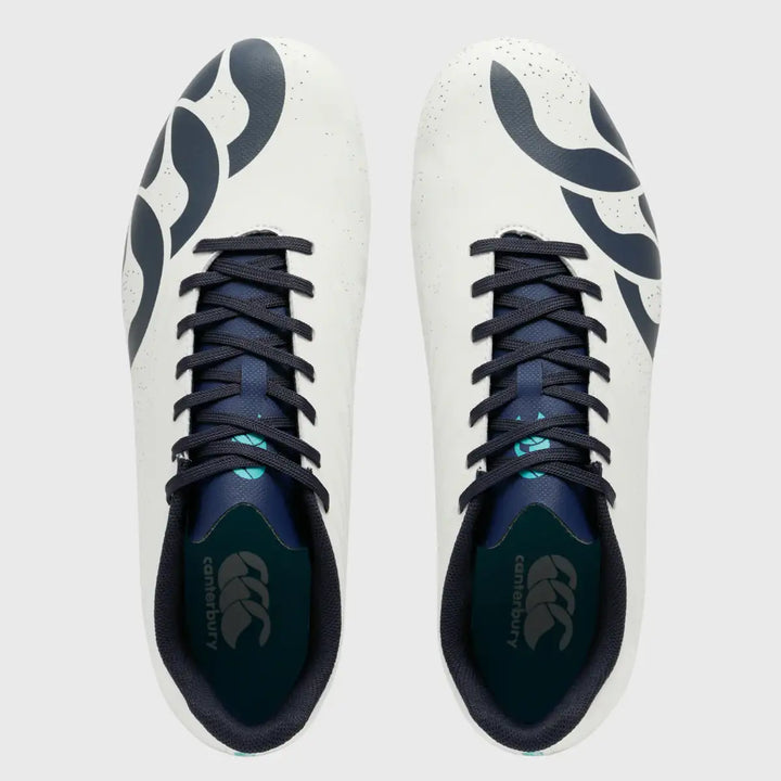 Canterbury Stampede Groundbreak Team SG Rugby Boots Blanc de Blanc White - Rugbystuff.com