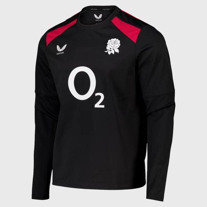 Castore England Rugby Men's Contact Drill Top Black/Persian Red 2026/27