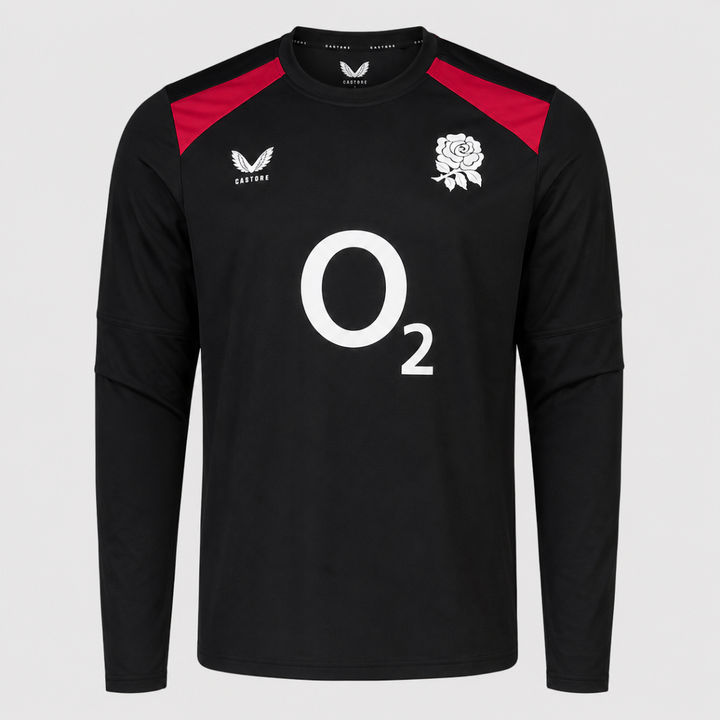 Castore England Rugby Men's Contact Drill Top Black/Persian Red 2026/27