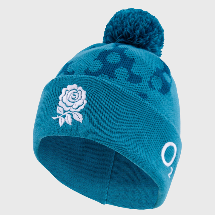 Castore England Rugby Bobble Beanie Hat Blue 2025/26