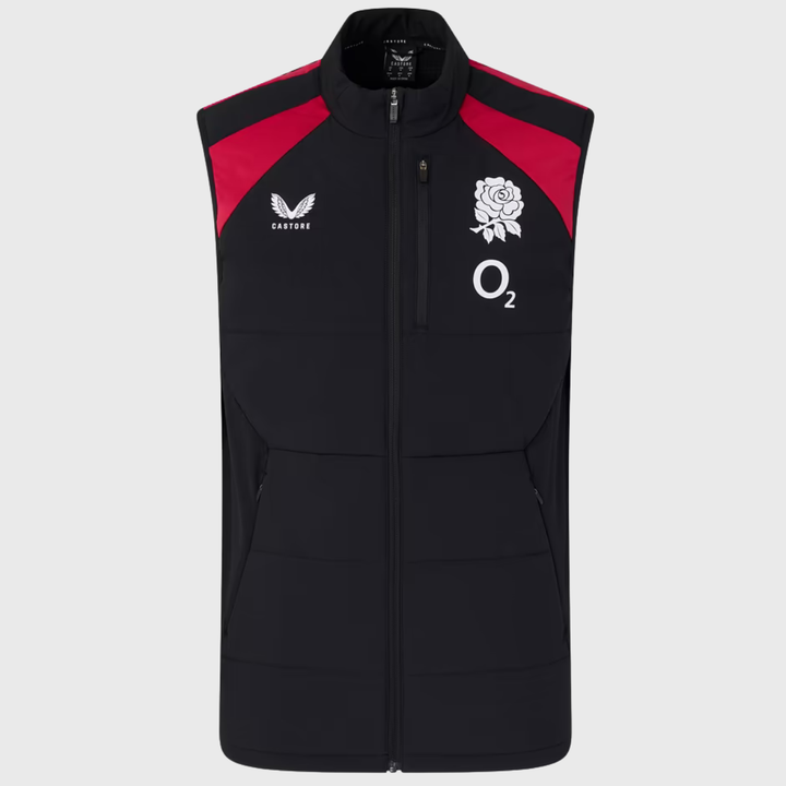 Castore England Rugby Performance Gilet Black/Persian Red 2026/27