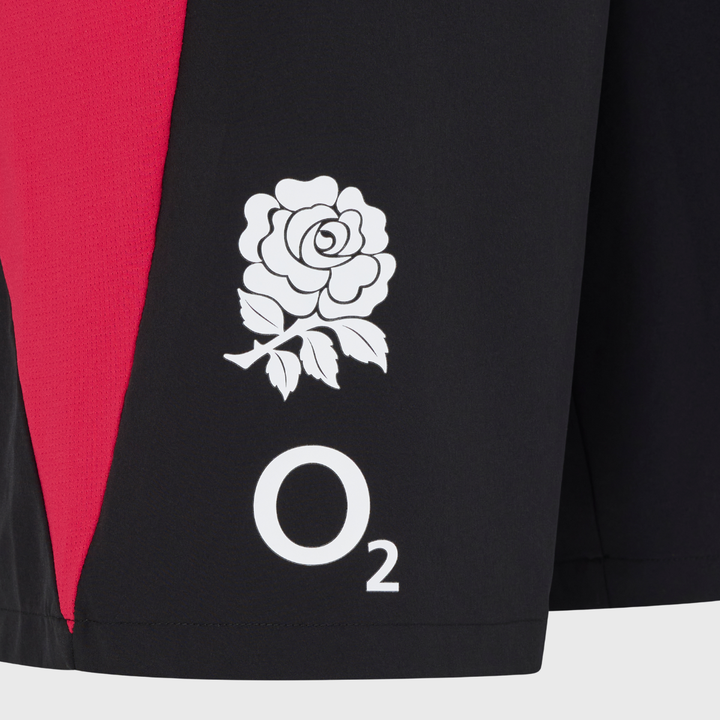 Castore England Rugby Men's Performance Gym Shorts Black/Persian Red 2026/27 - Rugbystuff.com