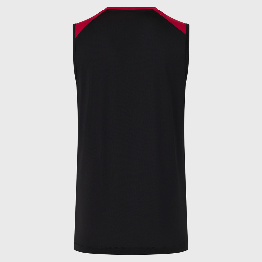 Castore England Rugby Men's Performance Sleeveless Tee Black/Persian Red 2026/27 - Rugbystuff.com
