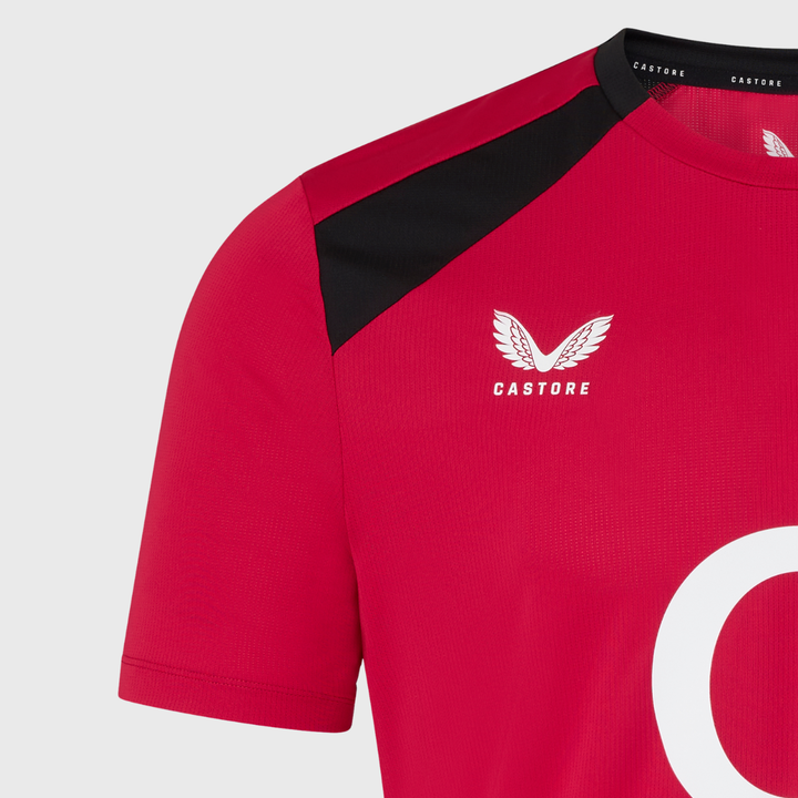 Castore England Rugby Men's Performance Tee Persian Red/Black 2026/27 - Rugbystuff.com