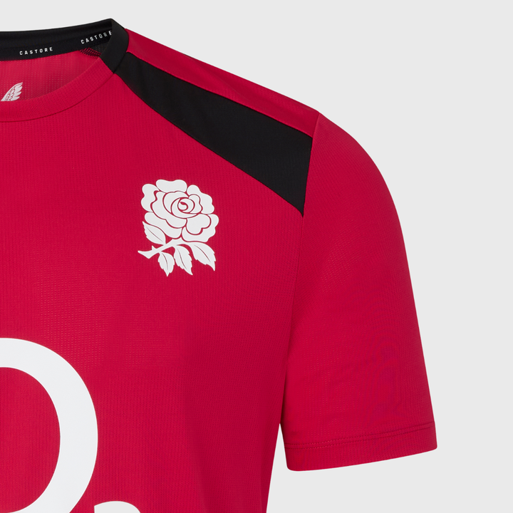 Castore England Rugby Men's Performance Tee Persian Red/Black 2026/27 - Rugbystuff.com