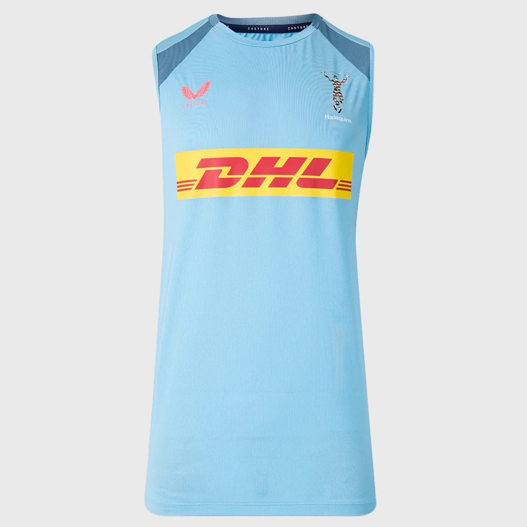 Castore Harlequins Performance Sleeveless Tee Glacier Lake Blue 2026/27