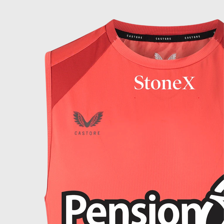 Castore Saracens Performance Sleeveless Tee Rose of Sharon Red 2026/27