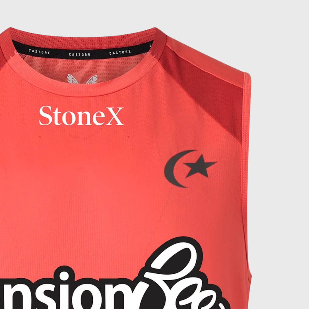Castore Saracens Performance Sleeveless Tee Rose of Sharon Red 2026/27