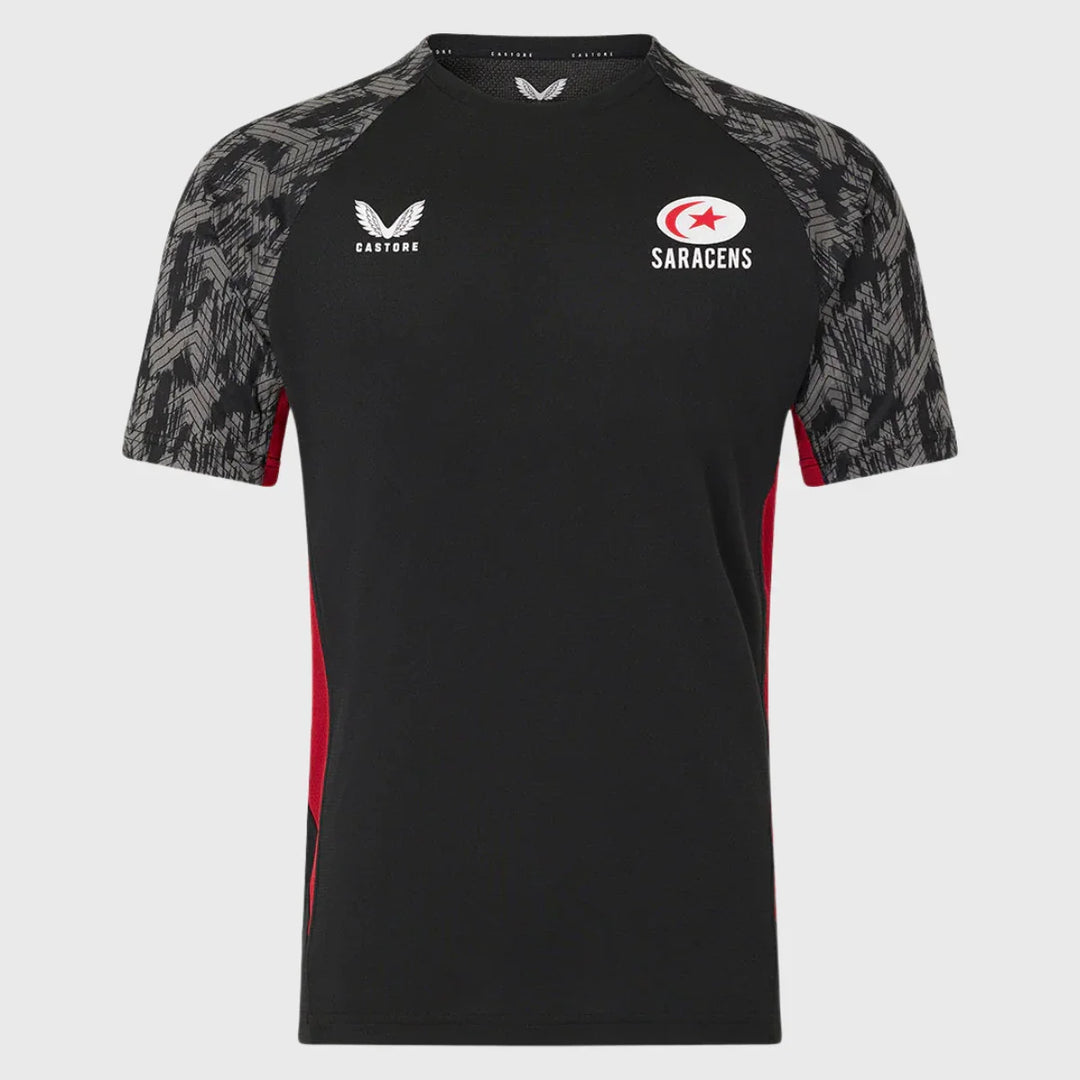 Castore Saracens Home Performance Tee Black 2025/26 - Rugbystuff.com
