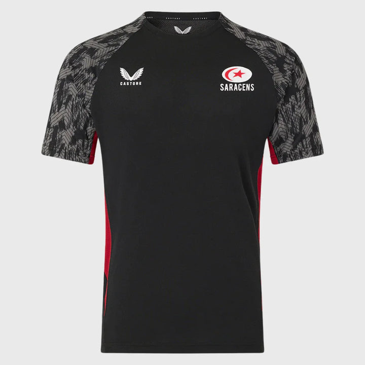 Castore Saracens Home Performance Tee Black 2025/26 - Rugbystuff.com