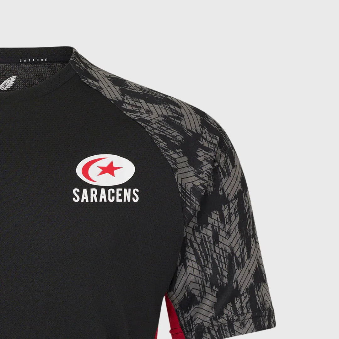 Castore Saracens Home Performance Tee Black 2025/26 - Rugbystuff.com
