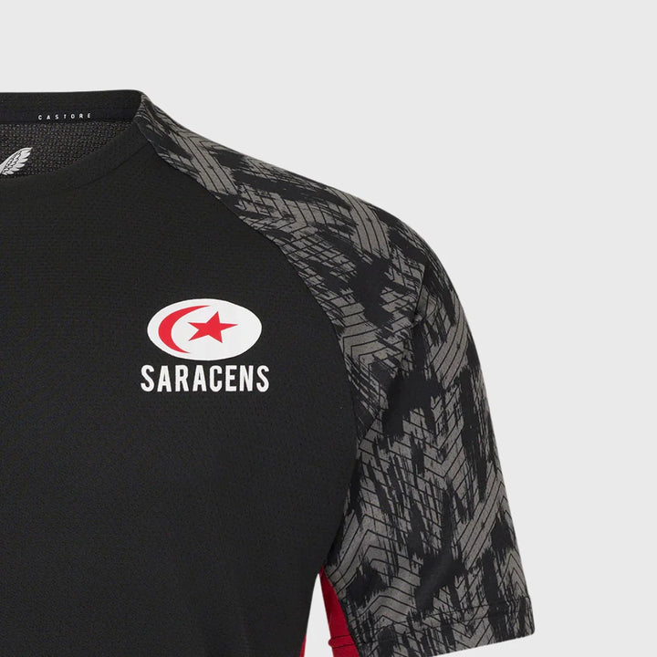 Castore Saracens Home Performance Tee Black 2025/26 - Rugbystuff.com