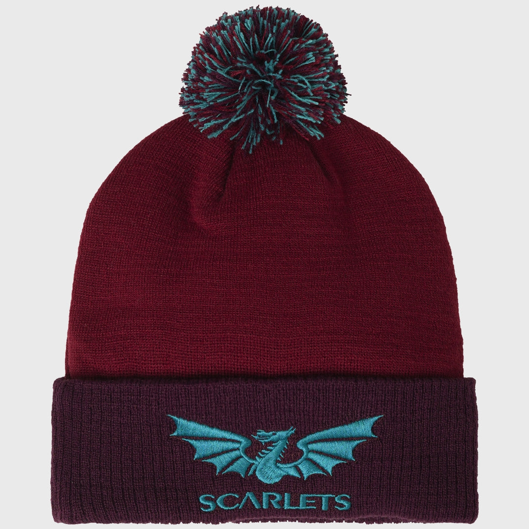 Castore Scarlets Rugby Bobble Beanie Hat 2023/24 - Rugbystuff.com