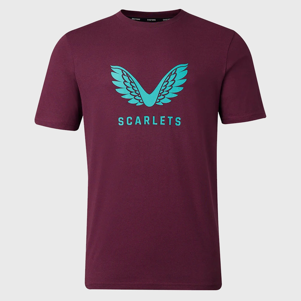 Castore Scarlets Rugby Cotton Logo Tee 2023/24 - Rugbystuff.com