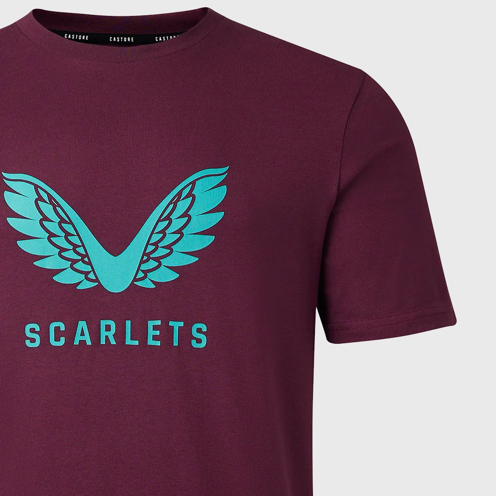 Castore Scarlets Rugby Cotton Logo Tee 2023/24 - Rugbystuff.com