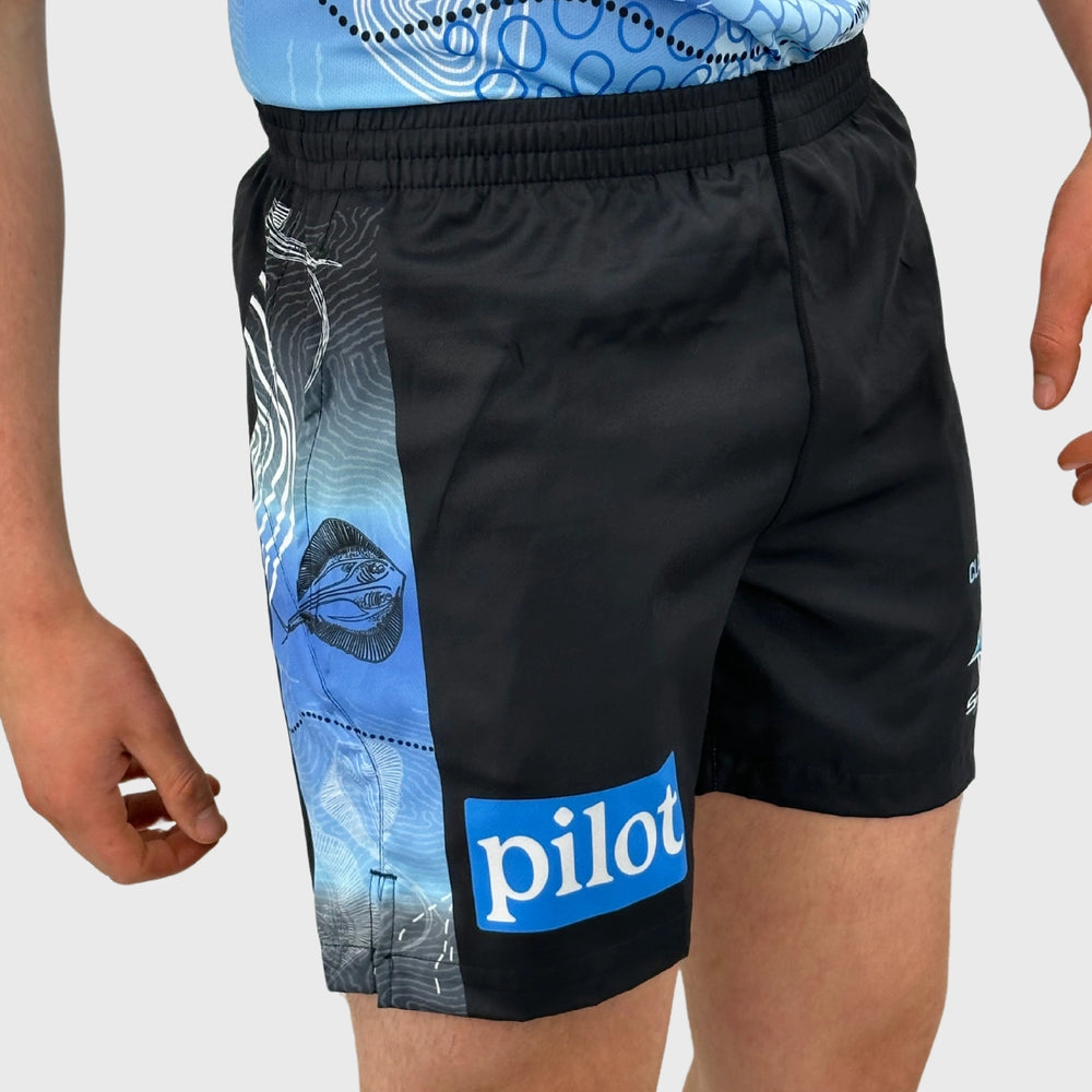 Classic Sharks Men's NRL Indigenous Rugby Shorts - Rugbystuff.com