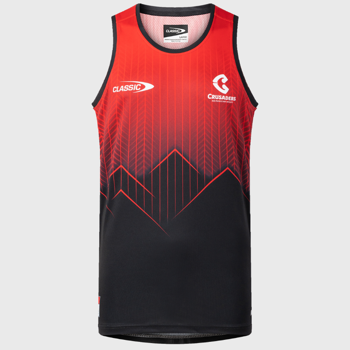 Classic Crusaders Super Rugby Training Singlet Black/Red 2026